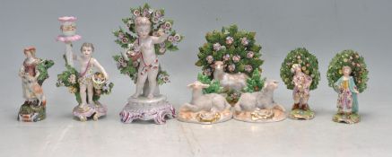 GROUP OF 19TH CENTURY VICTORIAN FLATBACK CERAMIC PORCELAIN CABINET FIGURINES