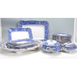 LARGE BLUE AND WHITE DINNER SERVICE BY F & SONS LTD