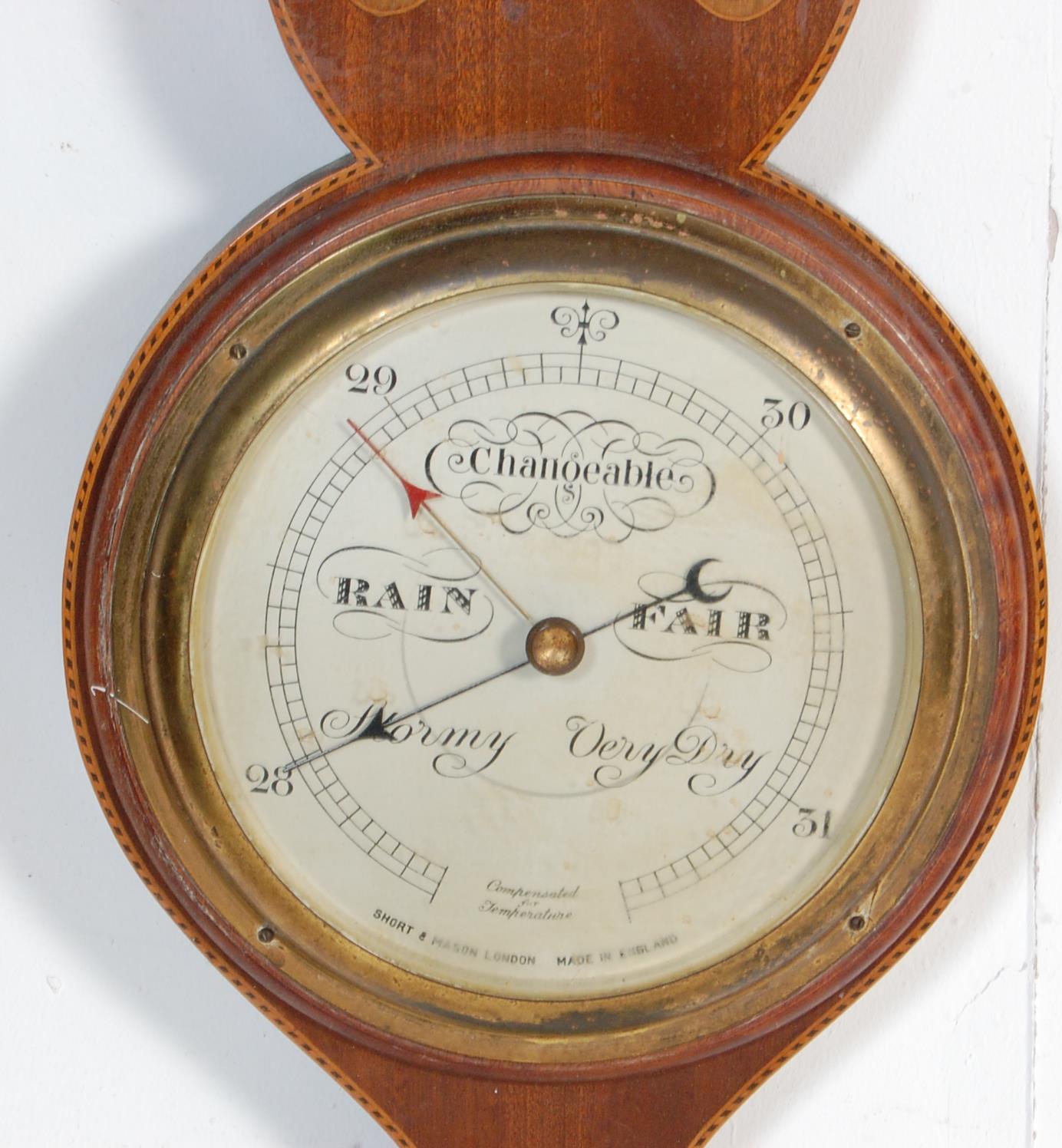 20TH CENTURY MAHOGANY BANJO BAROMETER - Image 3 of 4