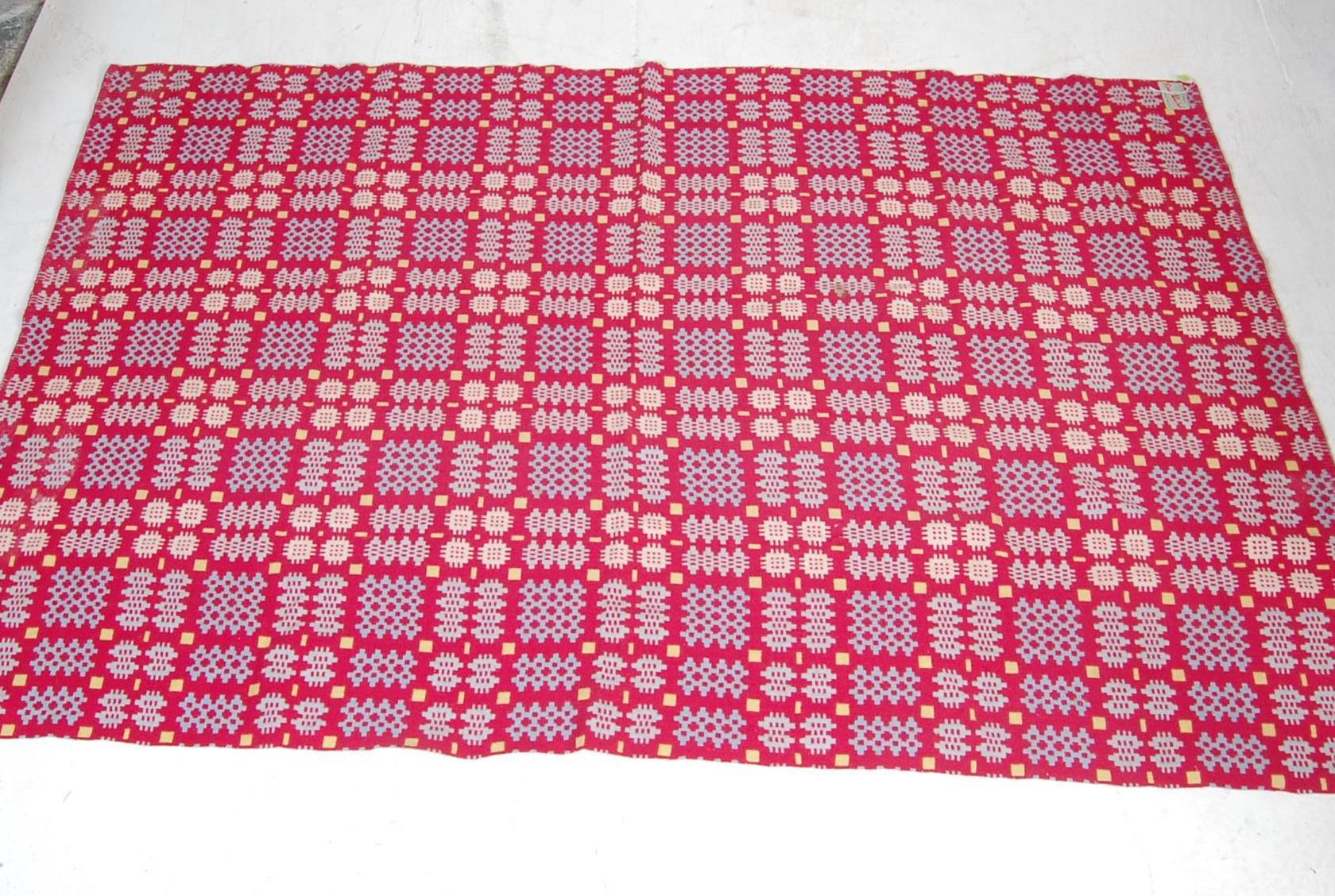 LARGE 20TH CENTURY HAND MADE WELSH BLANKET BY REAL WELSH