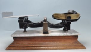 EARLY 20TH CENTURY 1920S MARBLE TOPPED BUTCHERS SCALES