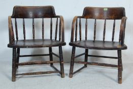 TWO 1930’S OAK BEDROOM CHAIRS / ARMCHAIRS