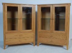 PAIR OF CHUNKY OAK FURNITURE LAND CABINETS