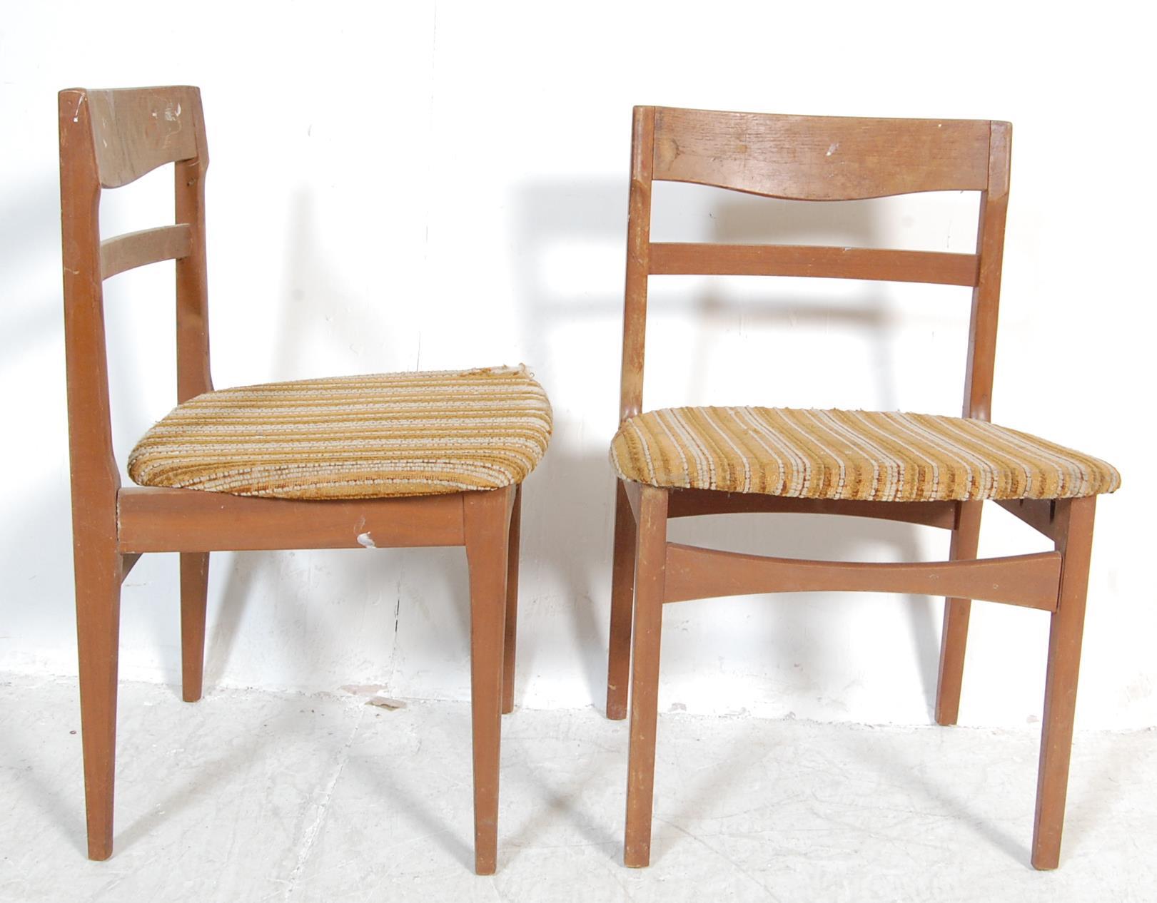 FOUR VINTAGE TEAK WOOD FRAME DINING CHAIRS BY NATHAN - Image 5 of 6