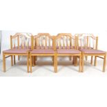 EIGHT VINTAGE GOLDEN OAK DINING CHAIRS