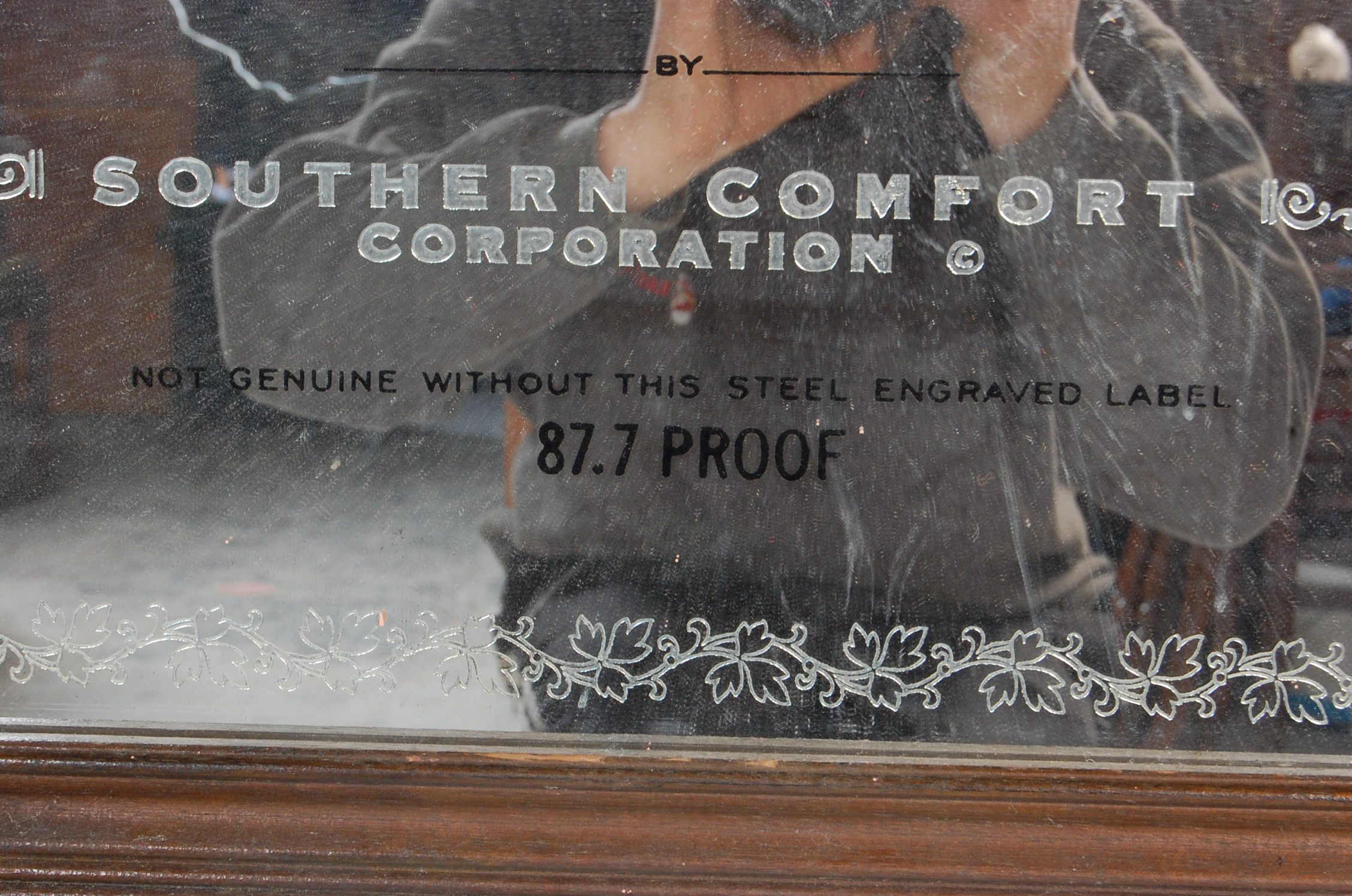 LARGE 20TH CENTURY SOUTHERN COMFORT ADVERTISING MIRROR - Image 7 of 8