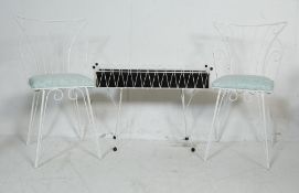 20TH CENTURY METAL WIRE CAFE / GARDEN CHAIRS AND PLANT STAND