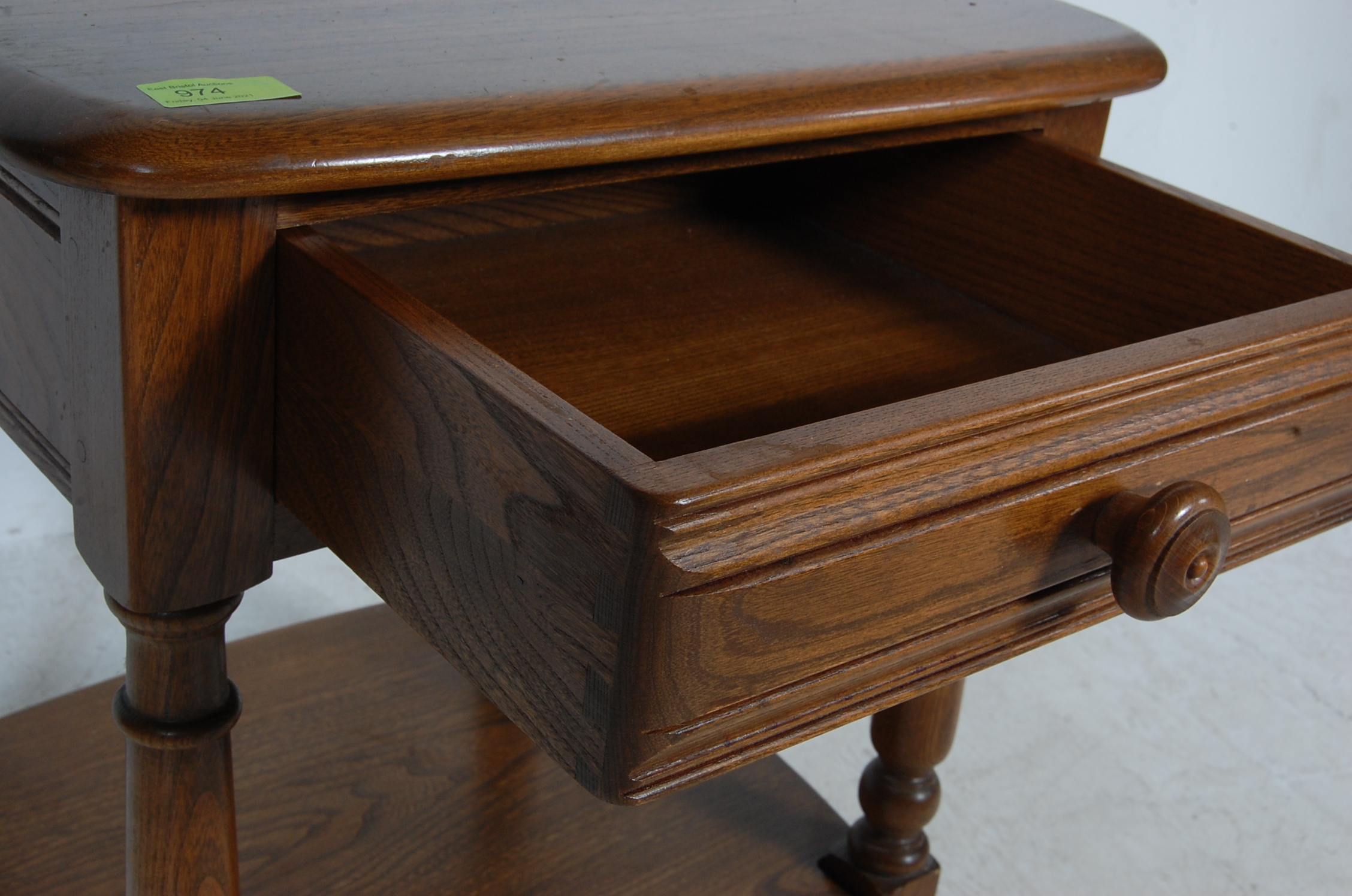 VINTAGE RETRO BEACH AND ELM ERCOL BEDSIDE TABLE - Image 4 of 5