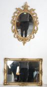 TWO 20TH CENTURY ANTIQUE STYLE GILT FRAME MIRRORS