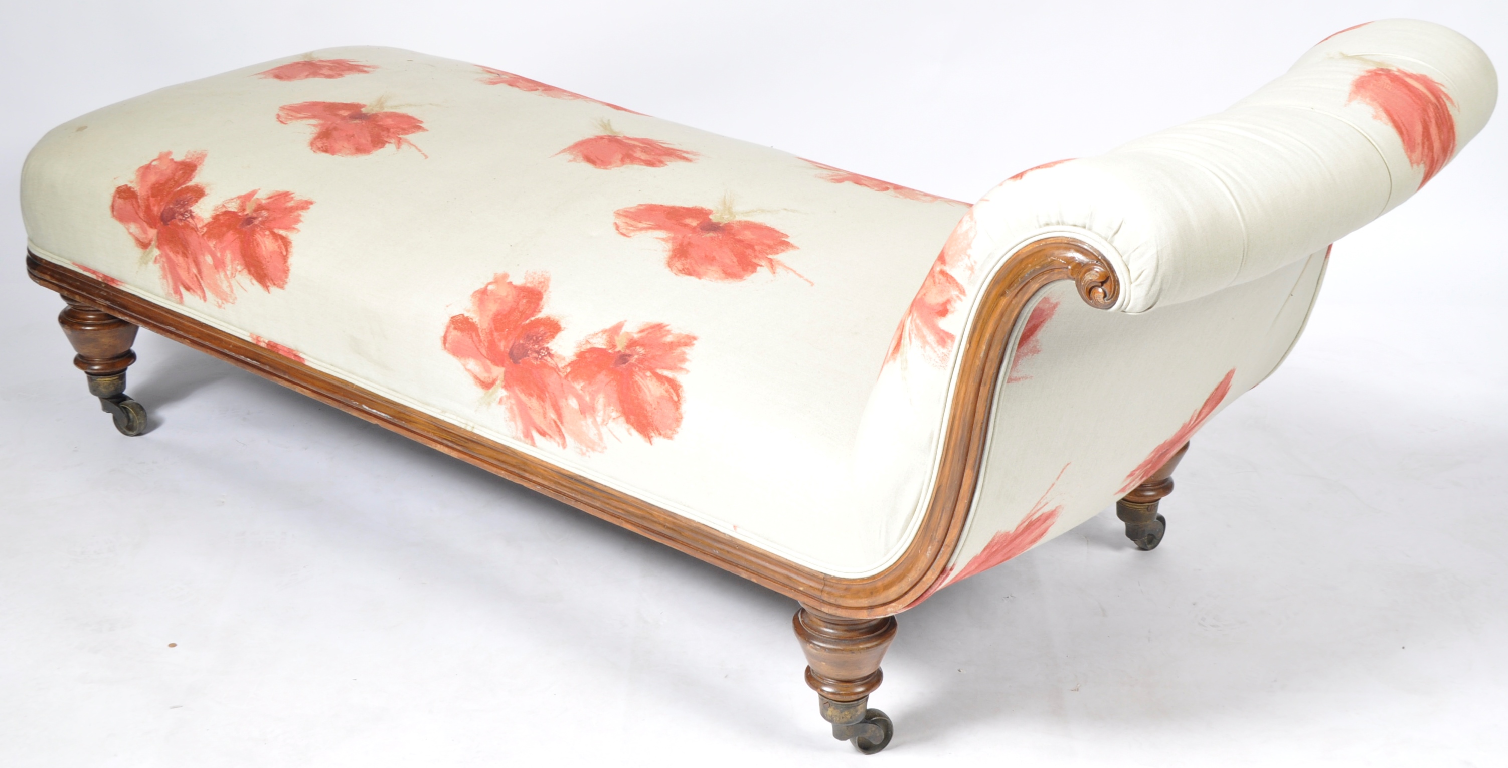 19TH CENTURY VICTORIAN MAHOGANY CHAISE LOUNGE DAYBED - Image 7 of 7
