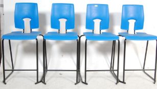 HILLE - SET OF FOUR VINTAGE INDUSTRIAL BAR STOOLS