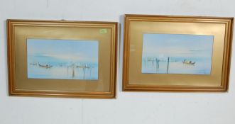 PAIR OF EARLY 20TH CENTURY VENETIAN WATERCOLOUR SCENES.