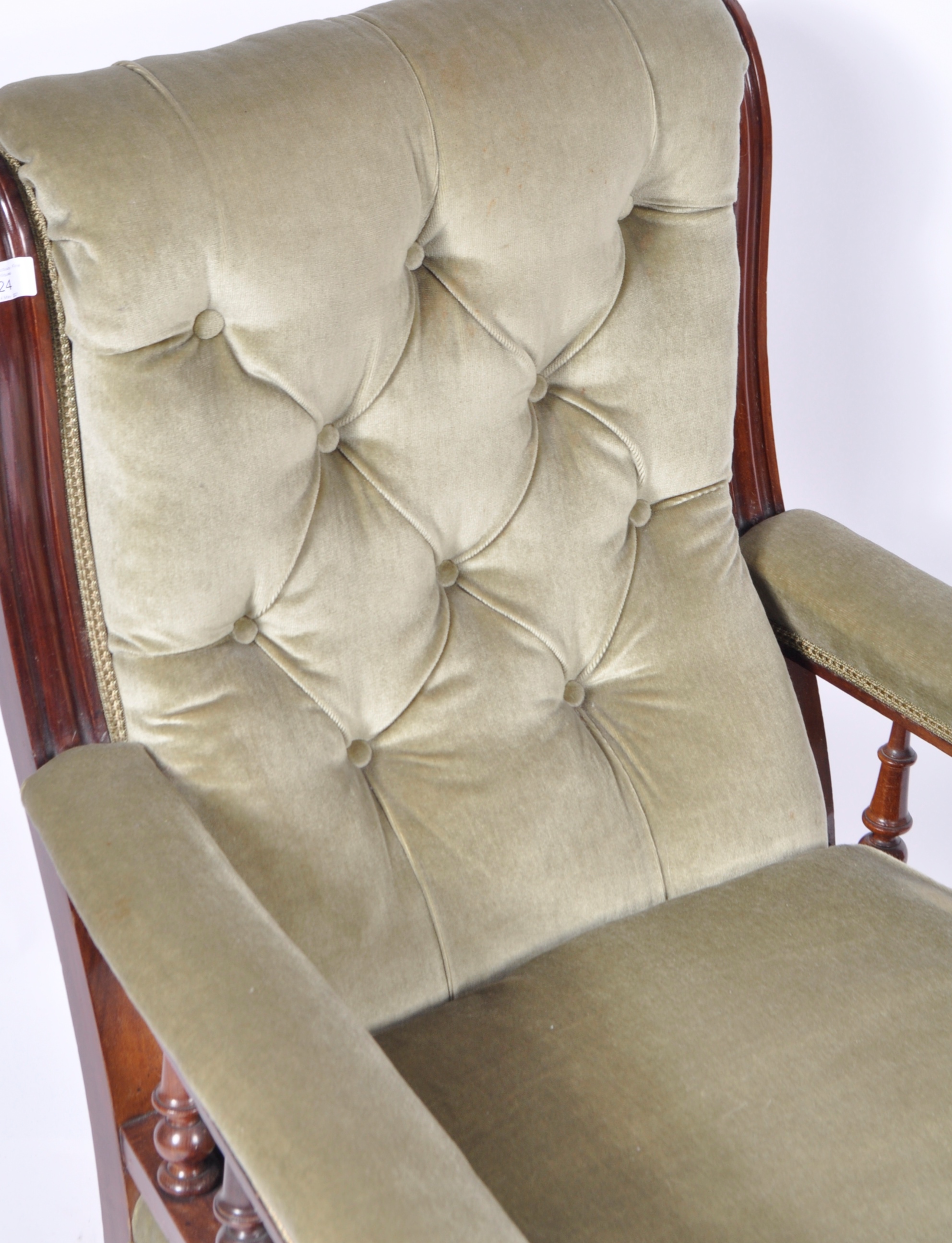 ANTIQUE 19TH CENTURY VICTORIAN MAHOGANY LIBRARY ARMCHAIR - Image 3 of 10