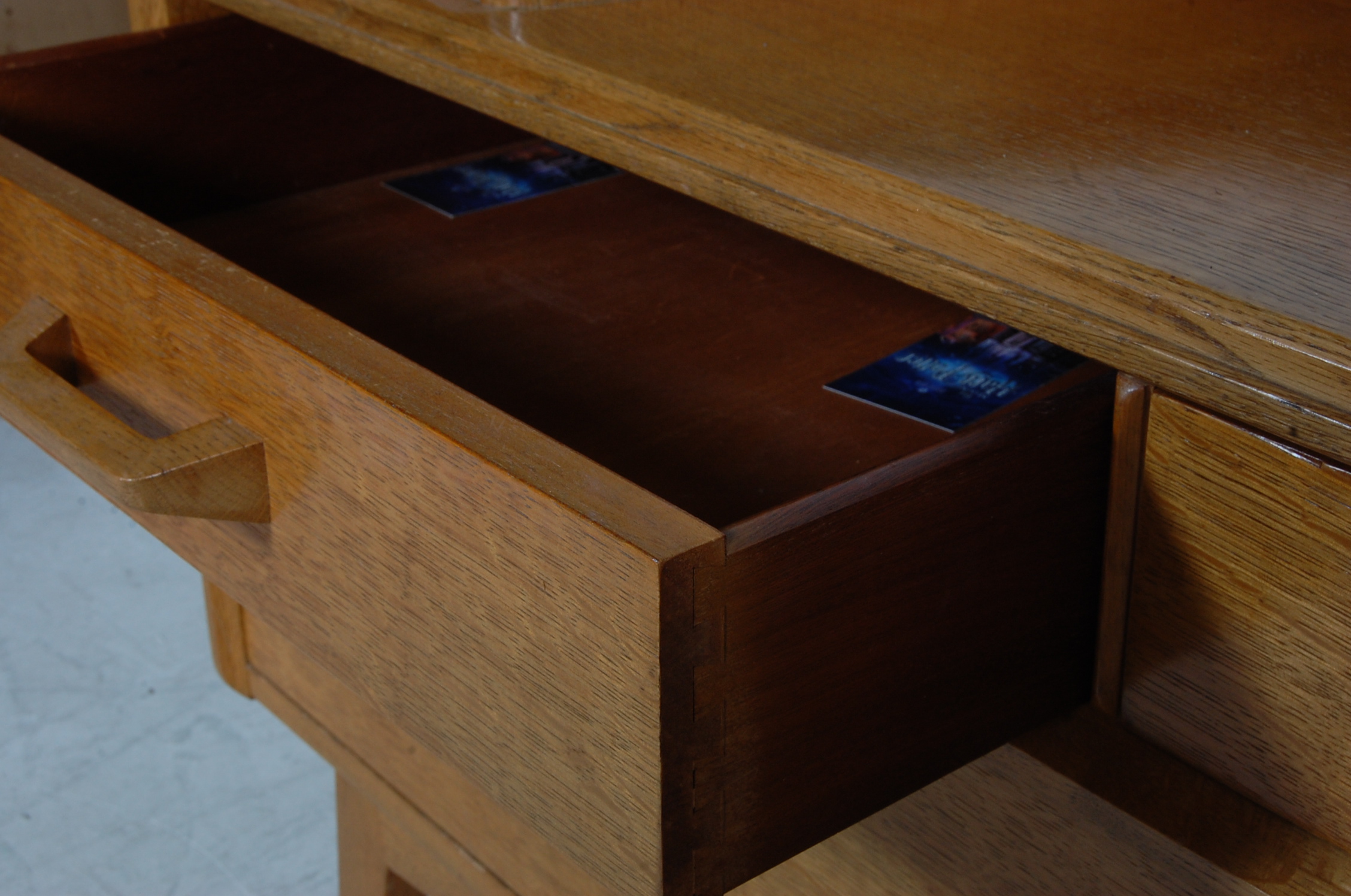 RETRO VINTAGE MID 20TH CENTURY GOLDEN OAK DRESSING TABLE - Image 5 of 7