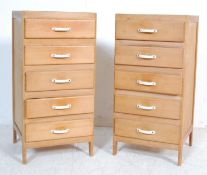 PAIR OF RETRO VINTAGE PLYWOOD BEDSIDE CABINETS