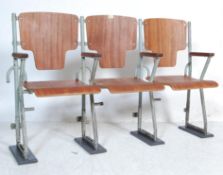 SET OF VINTAGE INDUSTRIAL LATE 20TH CENTURY CINEMA CHAIRS