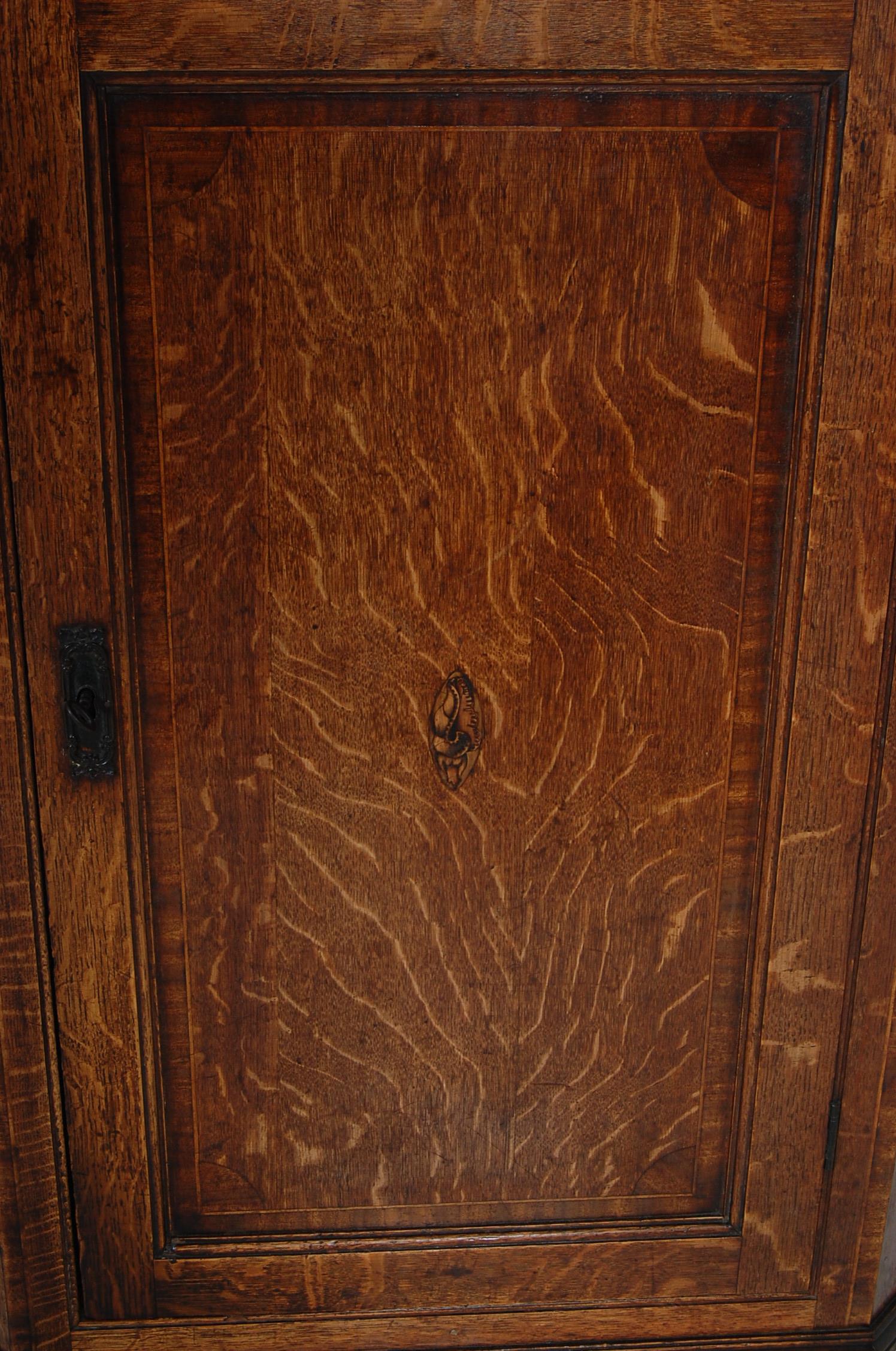 ANTIQUE EARLY 19TH CENTURY GEORGE III OAK CORNER CUPBOARD - Image 3 of 6