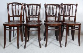 SET OF EIGHT 20TH CENTURY BENTWOOD CAFE / BISTRO DINING CHAIRS BY THONE