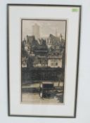 FERNAND CHALANDRE THREE TONE WOODBLOCK PRINT