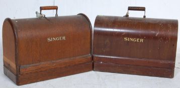 TWO ANTIQUE 20TH CENTURY SINGER SEWING MACHINES