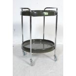 RETRO VINTAGE CHROME AND PLASTIC TEA TROLLEY