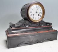 ANTIQUE 19TH CENTURY SLATE AND RED MARBLE CLOCK