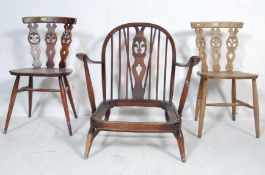 THREE ERCOL FLEUR DE LYS CHAIRS