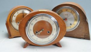 COLLECTION OF THREE EARLY 20TH CENTURY ART DECO MANTEL CLOCK