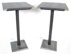 PAIR OF CONTEMPORARY EBONISED WOOD BAR TABLES