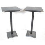 PAIR OF CONTEMPORARY EBONISED WOOD BAR TABLES