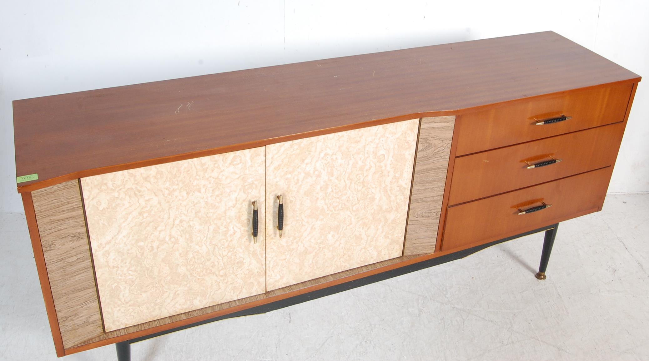 RETRO VINTAGE MID 20TH CENTURY 1950S FORMICA AND TEAK SIDEBOARD - Image 3 of 7