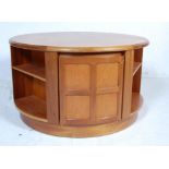 VINTAGE RETRO 20TH CENTURY TAK WOOD CIRCULAR REVOLVING COFFEE TABLE BY NATHAN