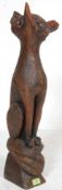 VINTAGE 20TH CENTURY STYLISED WOODEN ORNAMENT OF A FOX