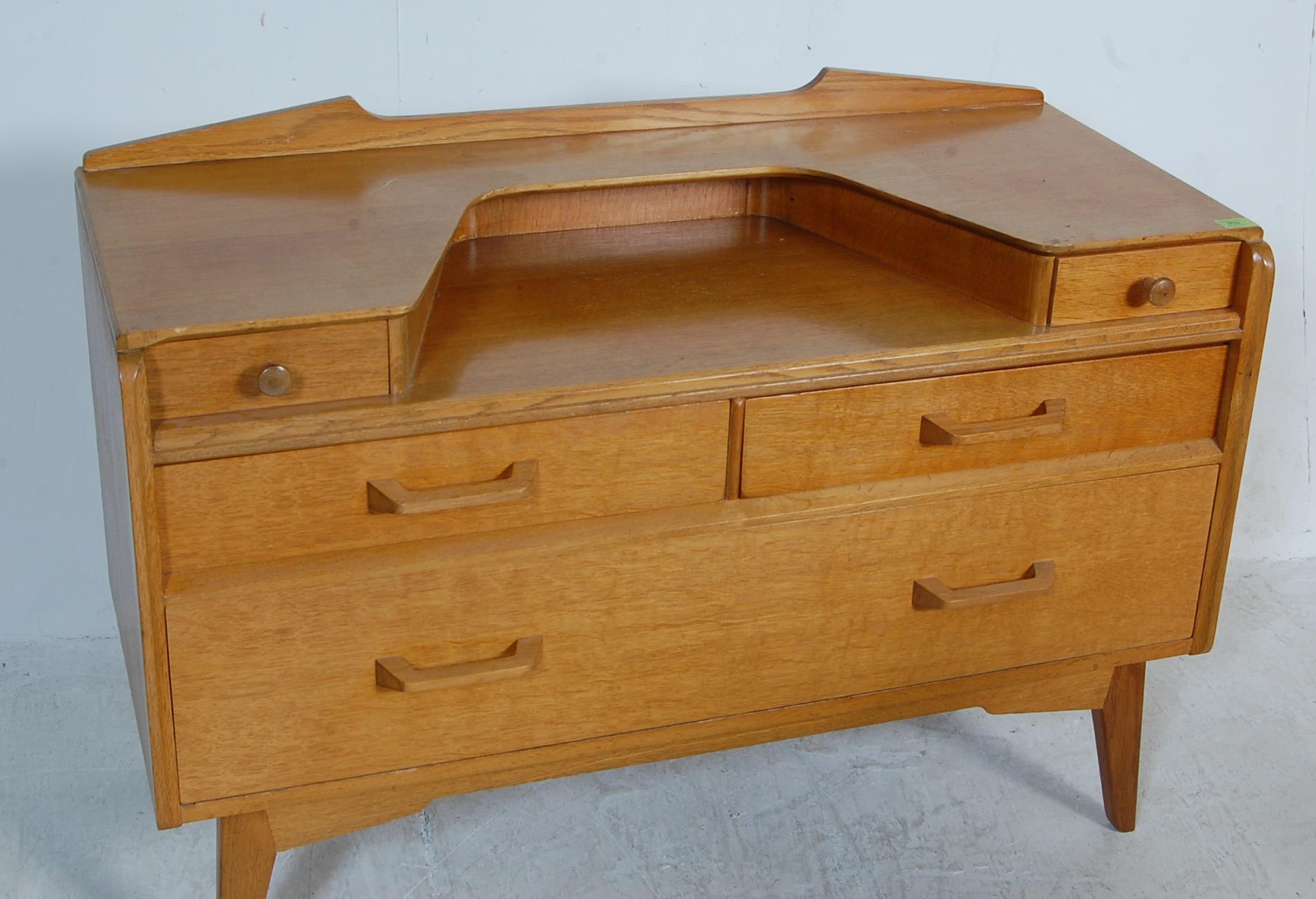 RETRO VINTAGE MID 20TH CENTURY GOLDEN OAK DRESSING TABLE - Image 2 of 7