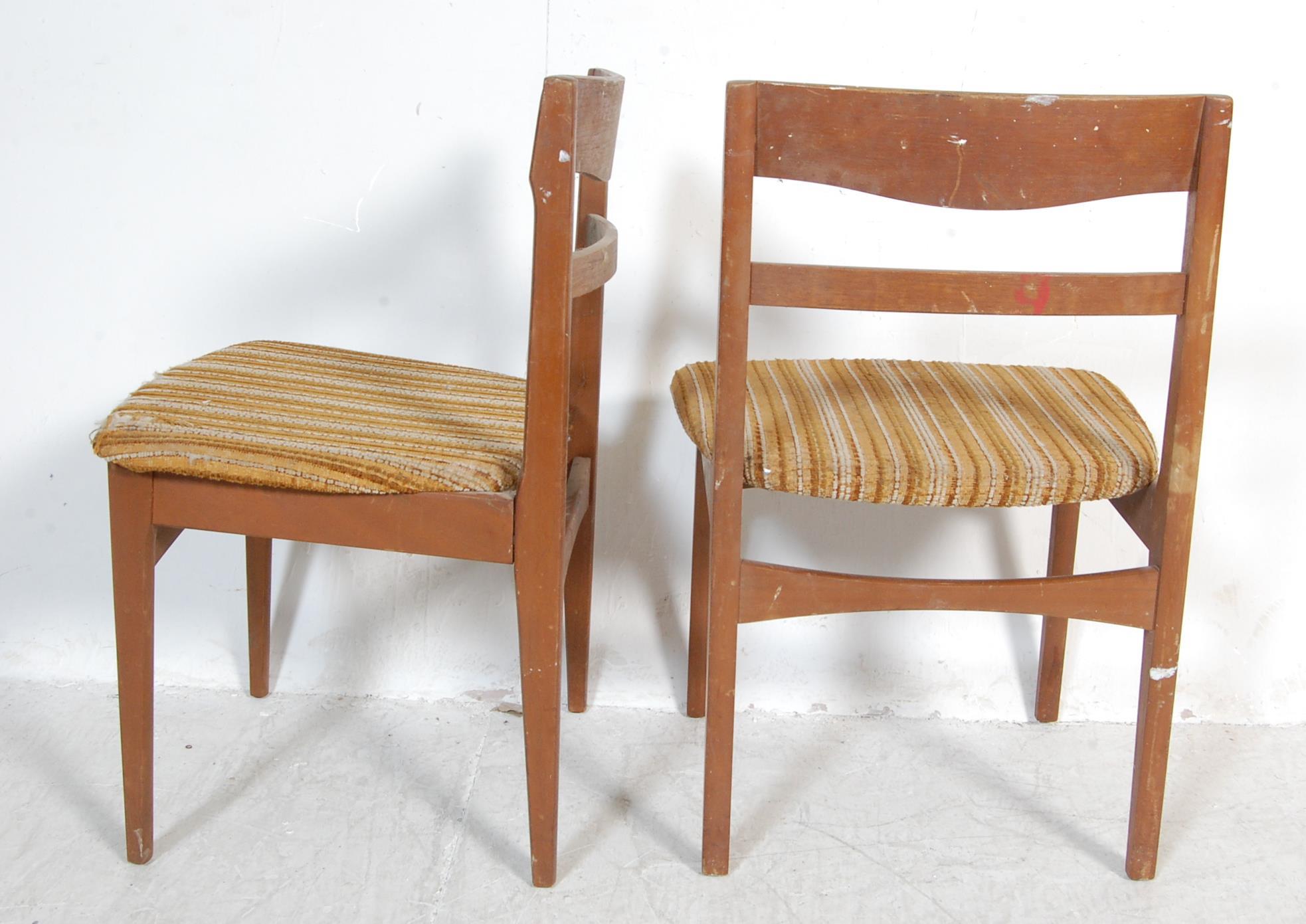 FOUR VINTAGE TEAK WOOD FRAME DINING CHAIRS BY NATHAN - Image 6 of 6