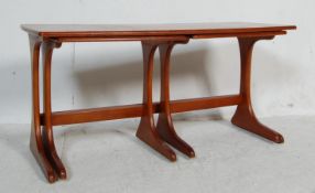 VINTAGE RETRO DANISH INSPIRED TEAK WOOD NEST OF TABLES