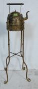 19TH CENTURY VICTORIAN AESTHETIC MOVEMENT BRASS KETTLE ON STAND