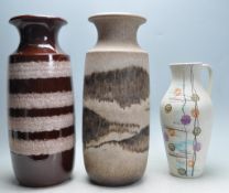 COLLECTION FO THREE WEST GERMAN POTTERY VASES