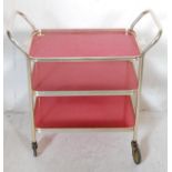 MID 20TH CENTURY METAL TUBULAR COCKTAIL TROLLEY