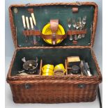 1950'S WICKER PICNIC HAMPER