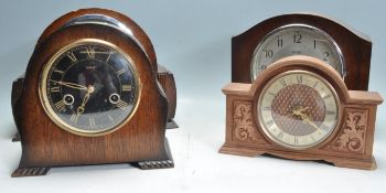 COLLECTION OF EARLY 20TH CENTURY OAK CASED MANTEL CLOCKS