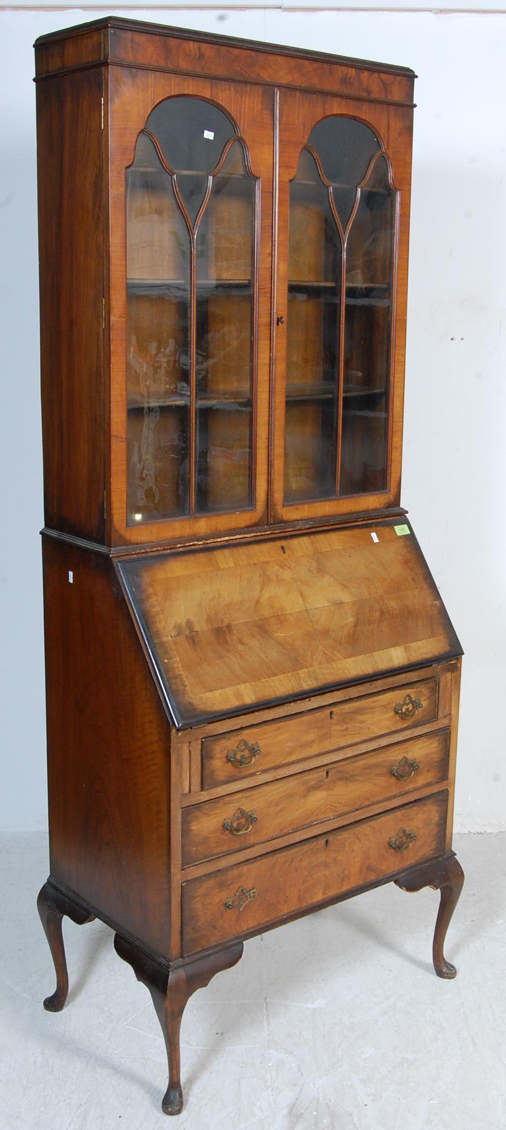 1930’S WALNUT BUREAU BOOKCASE