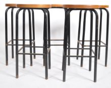 SET OF FIVE VINTAGE INDUSTRIAL STOOLS