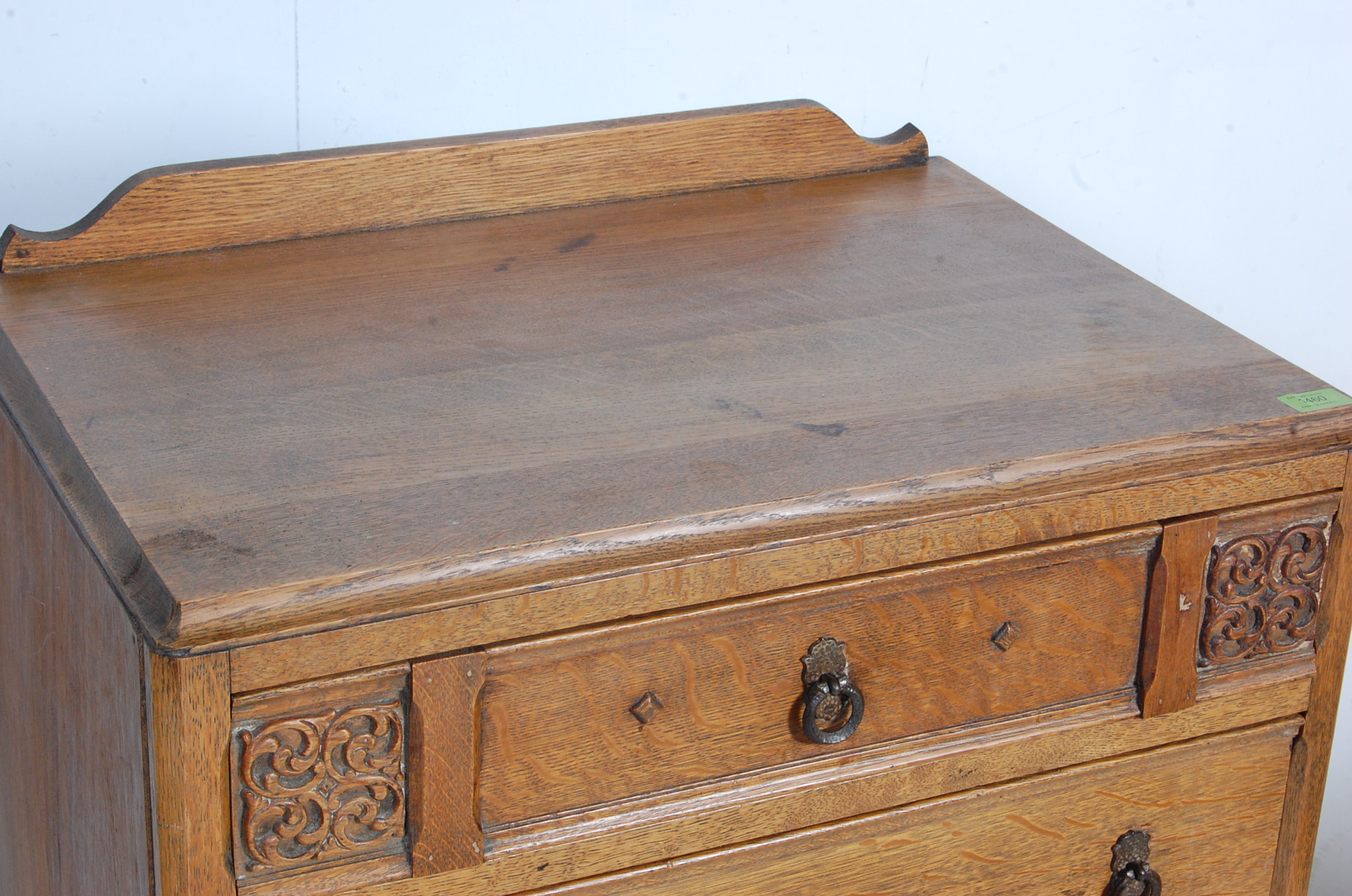 1930S OAK PEDESTAL CHEST OF DRAWERS - Image 2 of 5