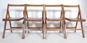 SET OF FOUR VINTAGE OAK FOLDING CHAIRS