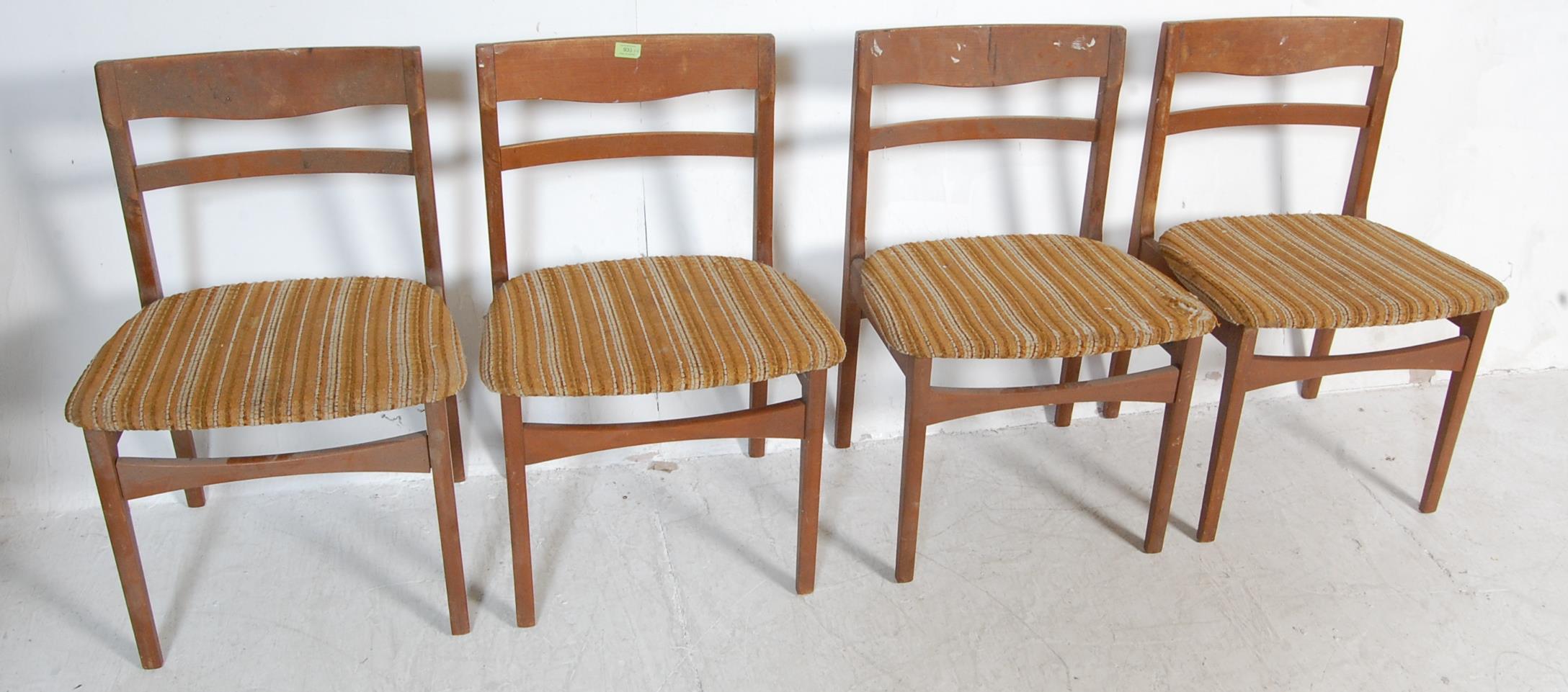 FOUR VINTAGE TEAK WOOD FRAME DINING CHAIRS BY NATHAN - Image 2 of 6