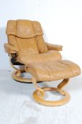 CONTEMPORARY EKORNES STRESSLESS LEATHER ARMCHAIR