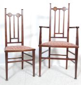 PAIR OF EARLY 20TH CENTURY ARTS AND CRAFTS STYLE DINING CHAIRS