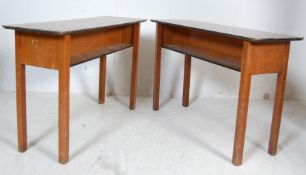 PAIR OF VINTAGE LATE 20TH CENTURY SCHOOL DESKS