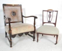 1930’S BERGERE ARMCHAIR AND NURSING CHAIR
